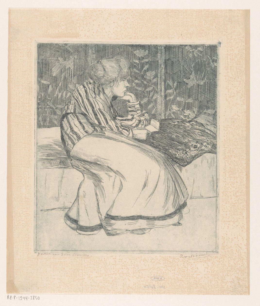 Saar Wouters portréja alkotó: Pieter Willem van Baarsel (signed by artist)