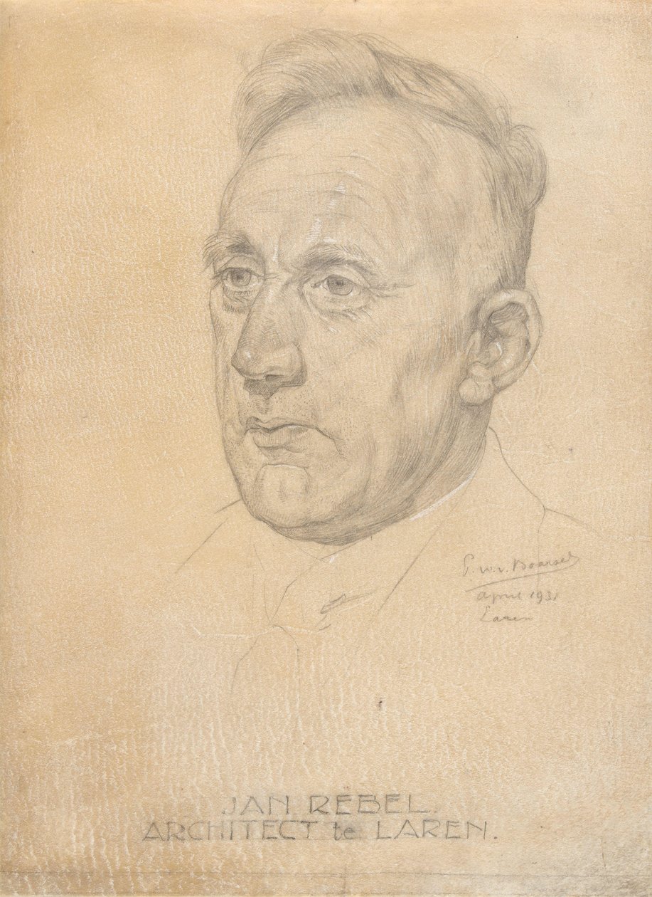 Jan Rebel építész portréja alkotó: Pieter Willem van Baarsel