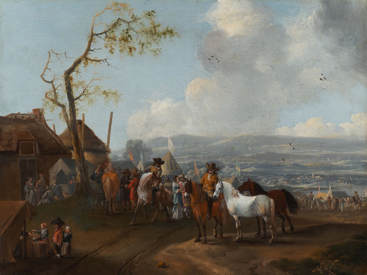 Tábori jelenet (olaj, vászon) alkotó: Pieter Wouwermans or Wouwerman