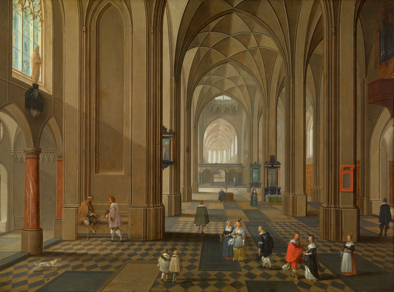 Egy templom belseje (olajréz) alkotó: Pieter and Coques Gonzales (1614 84) Neefs II