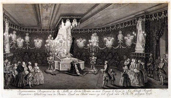 Anne teste, a királyi hercegnő fekve (metszet) alkotó: Pieter de (after) Swart