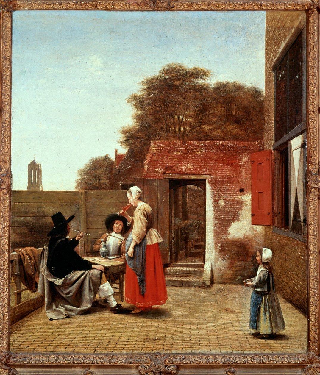 Holland udvar (festmény vászonra) alkotó: Pieter de Hooch