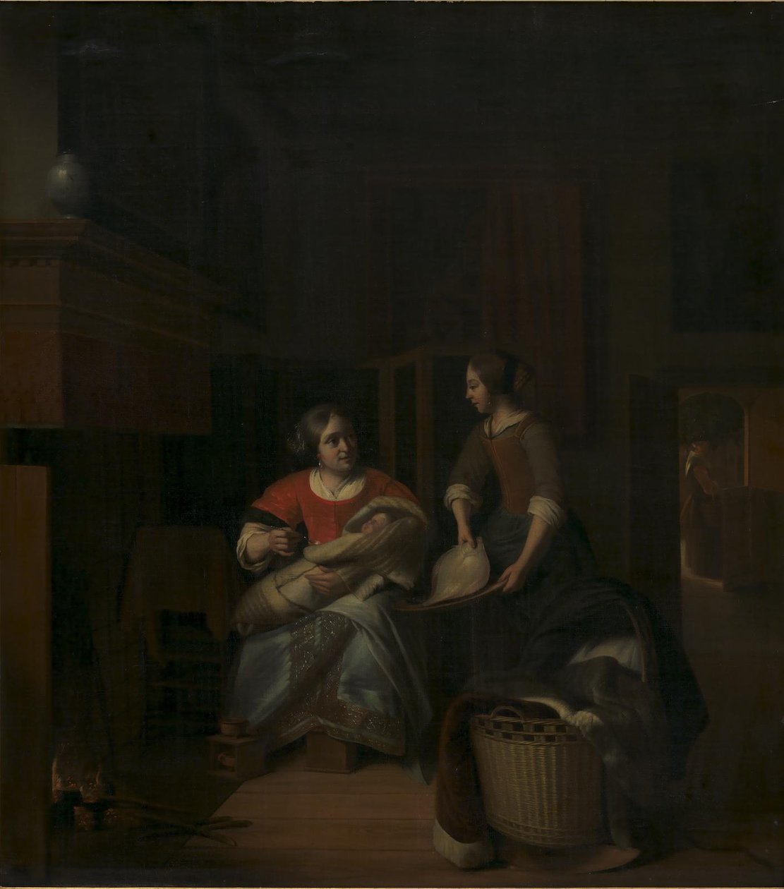 Egy háziasszony oktatja szobalányát alkotó: Pieter de Hooch