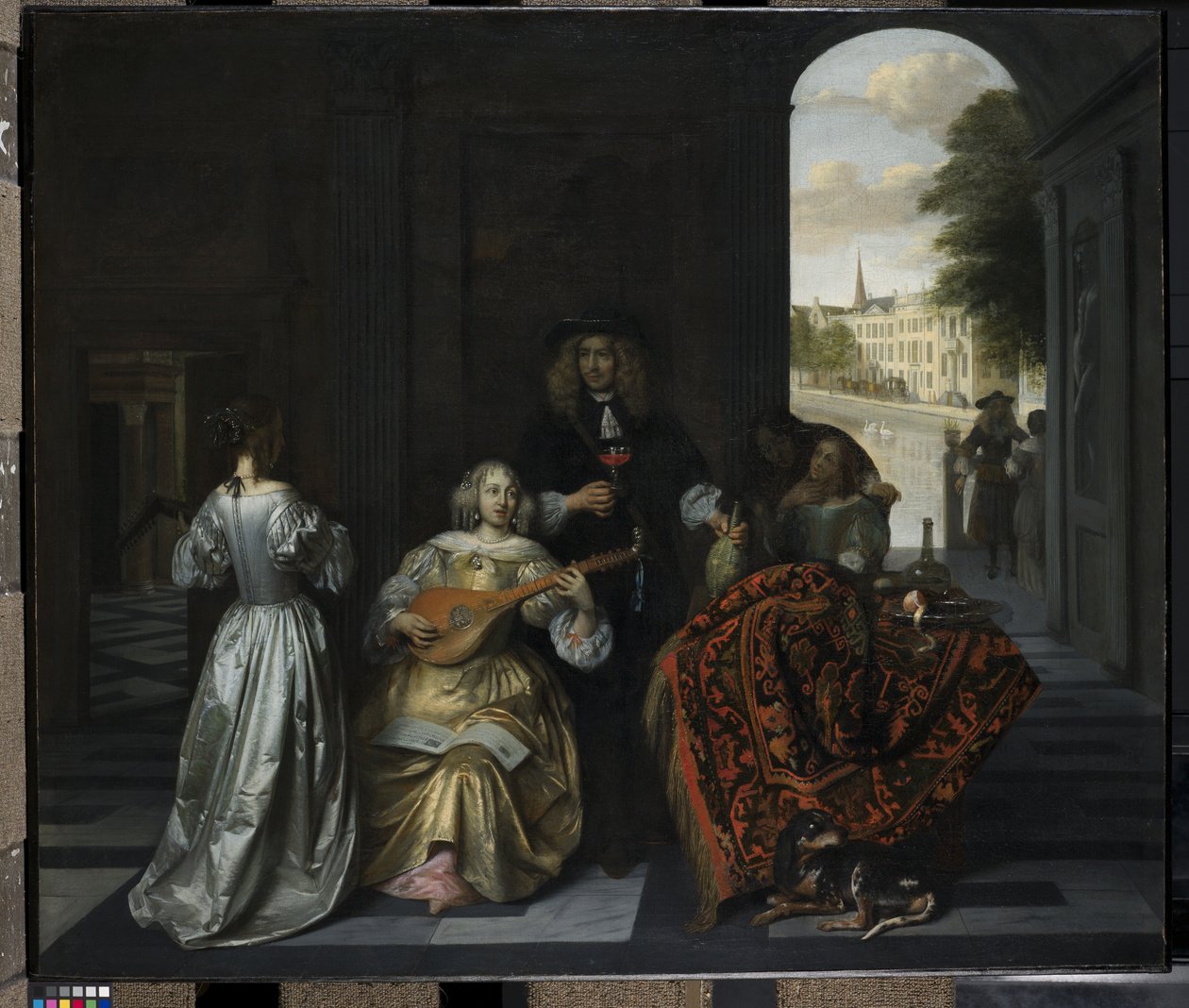 Zenés buli (olaj, vászon) alkotó: Pieter de Hooch