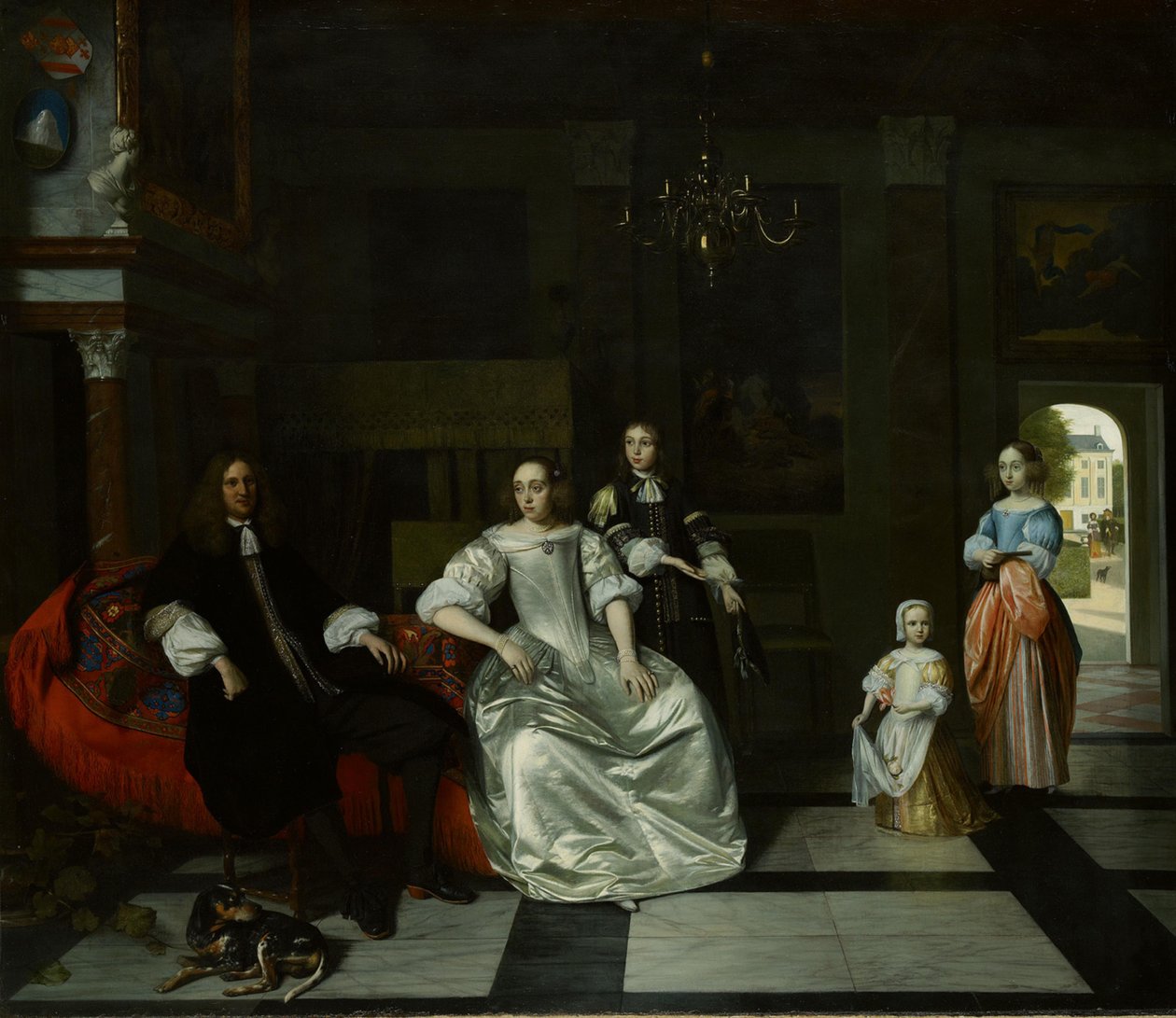 A Jacott-Hoppesack család alkotó: Pieter de Hooch