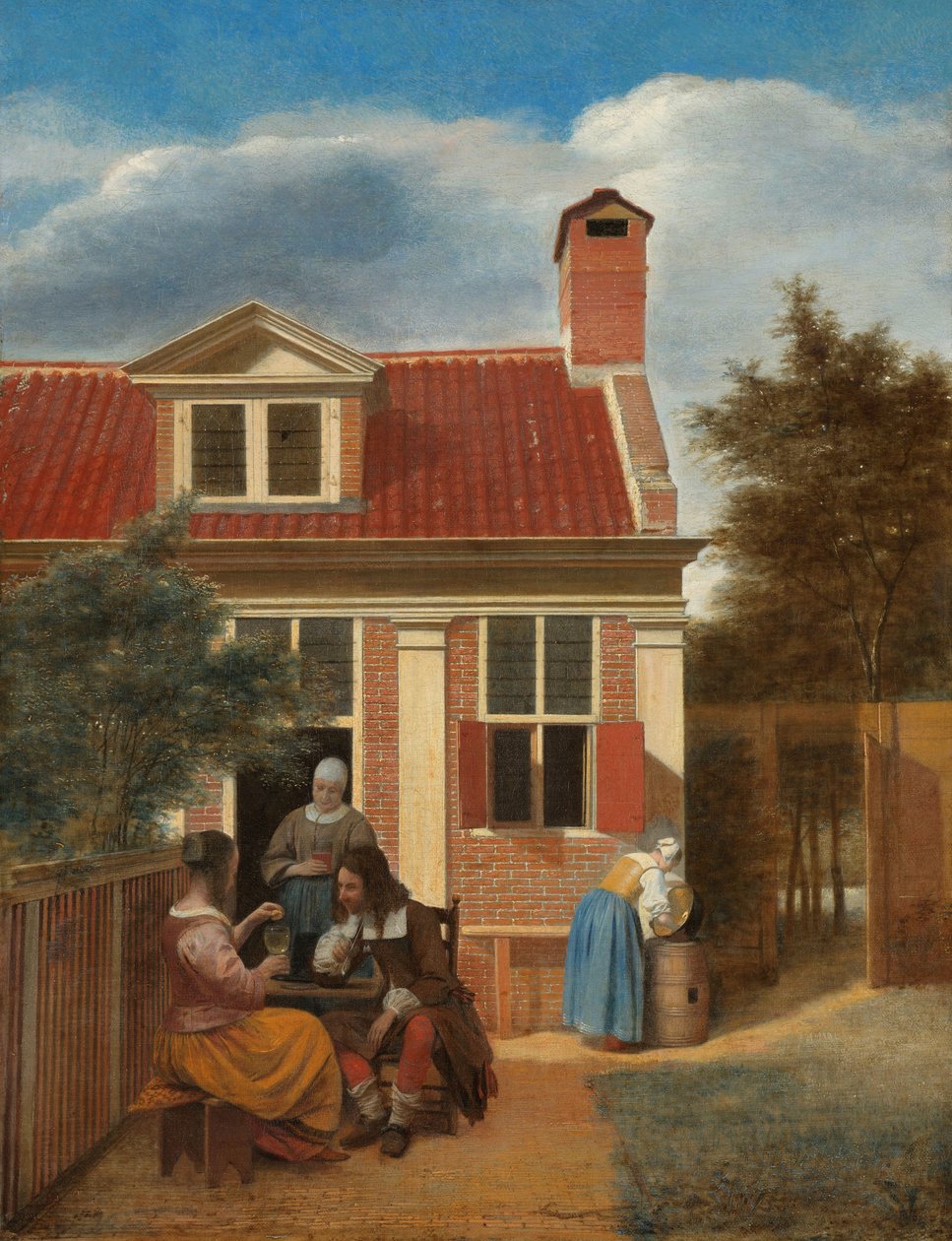 Figurák egy ház mögötti udvarban, c. 1663-5 alkotó: Pieter de Hooch