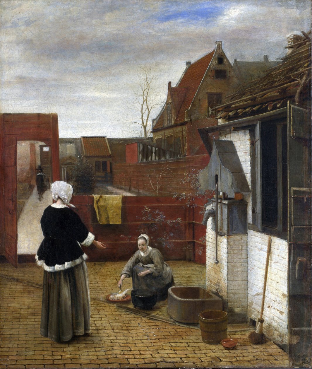 Hooch, Pieter, de (1629-1684) Egy nő és szobalánya az udvarban Olaj, vászon kb 1661 National Gallery, London 73,7x62,6 alkotó: Pieter de Hooch
