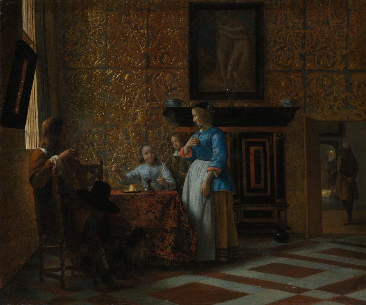 Szabadidő egy elegáns környezetben, kb. 1663-65. alkotó: Pieter de Hooch