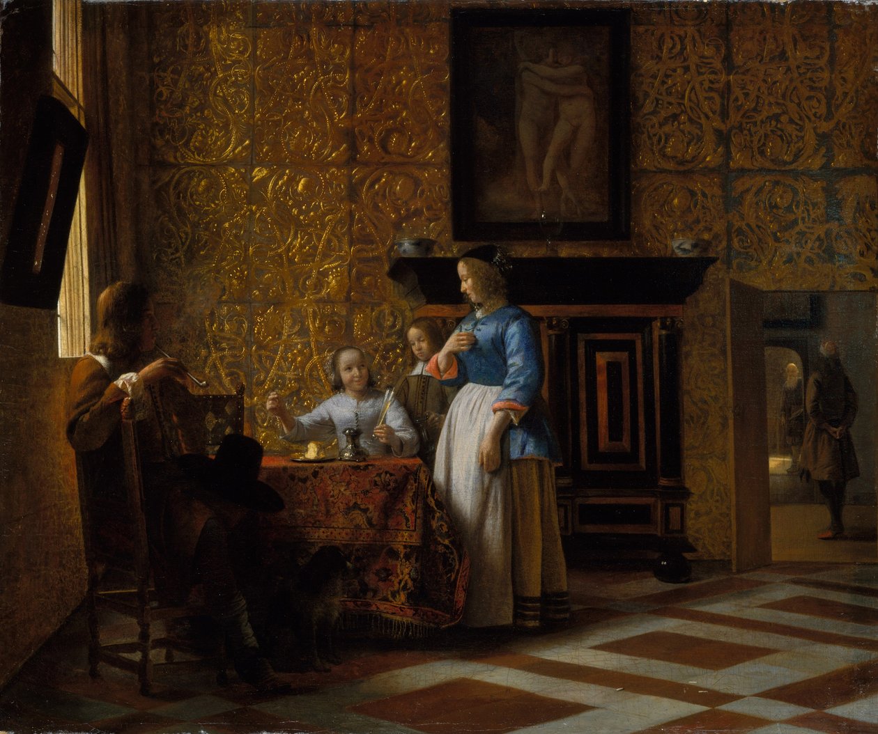 Szabadidő elegáns környezetben, 1663-65 körül (olaj, vászon) alkotó: Pieter de Hooch