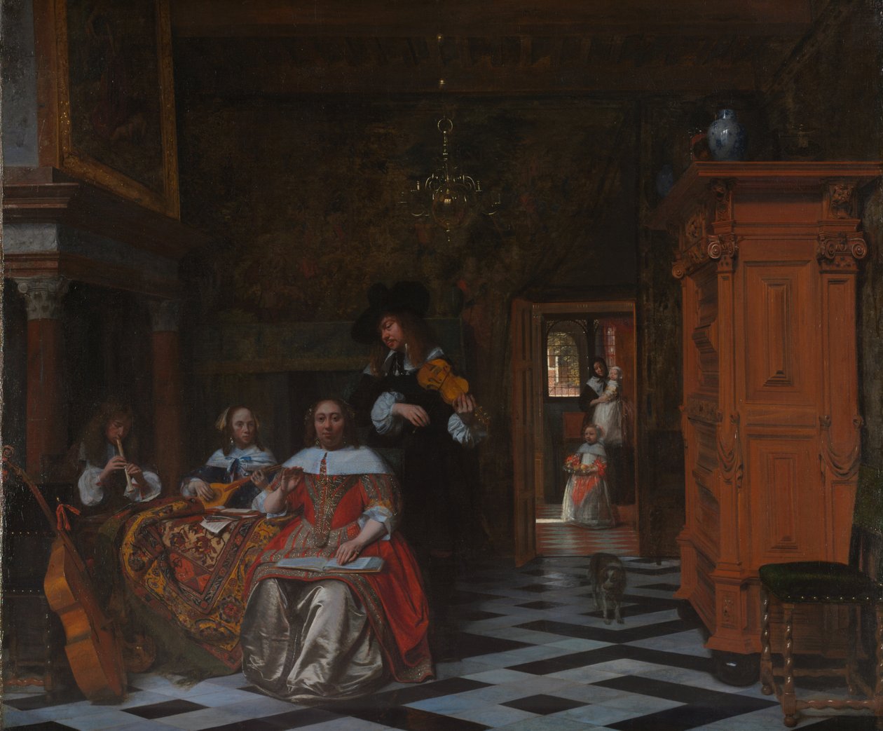 Egy zenélő család portréja, 1663 alkotó: Pieter de Hooch