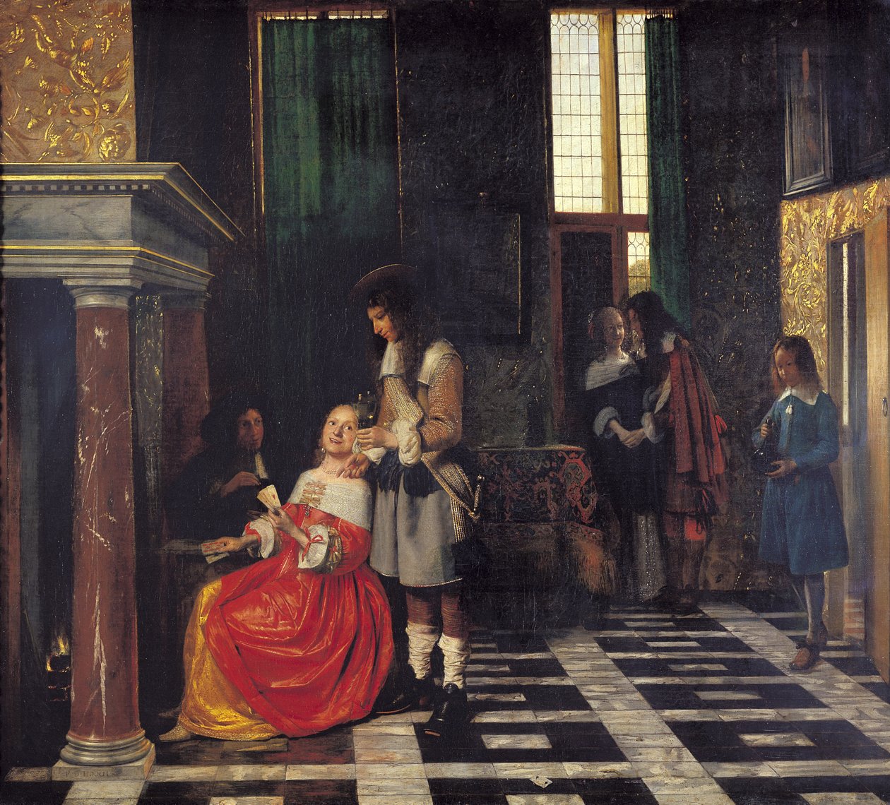 The Card Players, 1663-65 körül alkotó: Pieter de Hooch