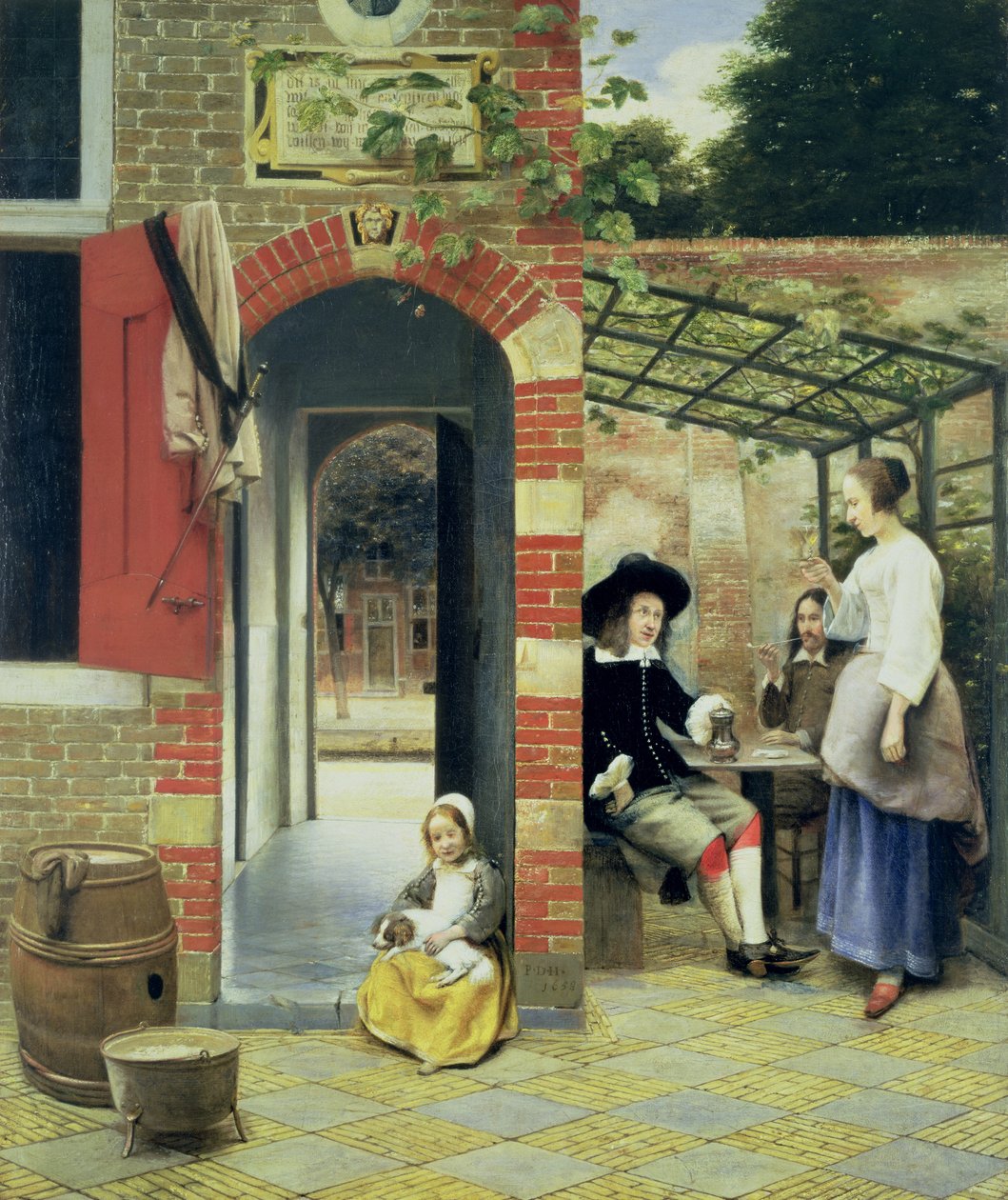 Egy ház udvara Delftben alkotó: Pieter de Hooch