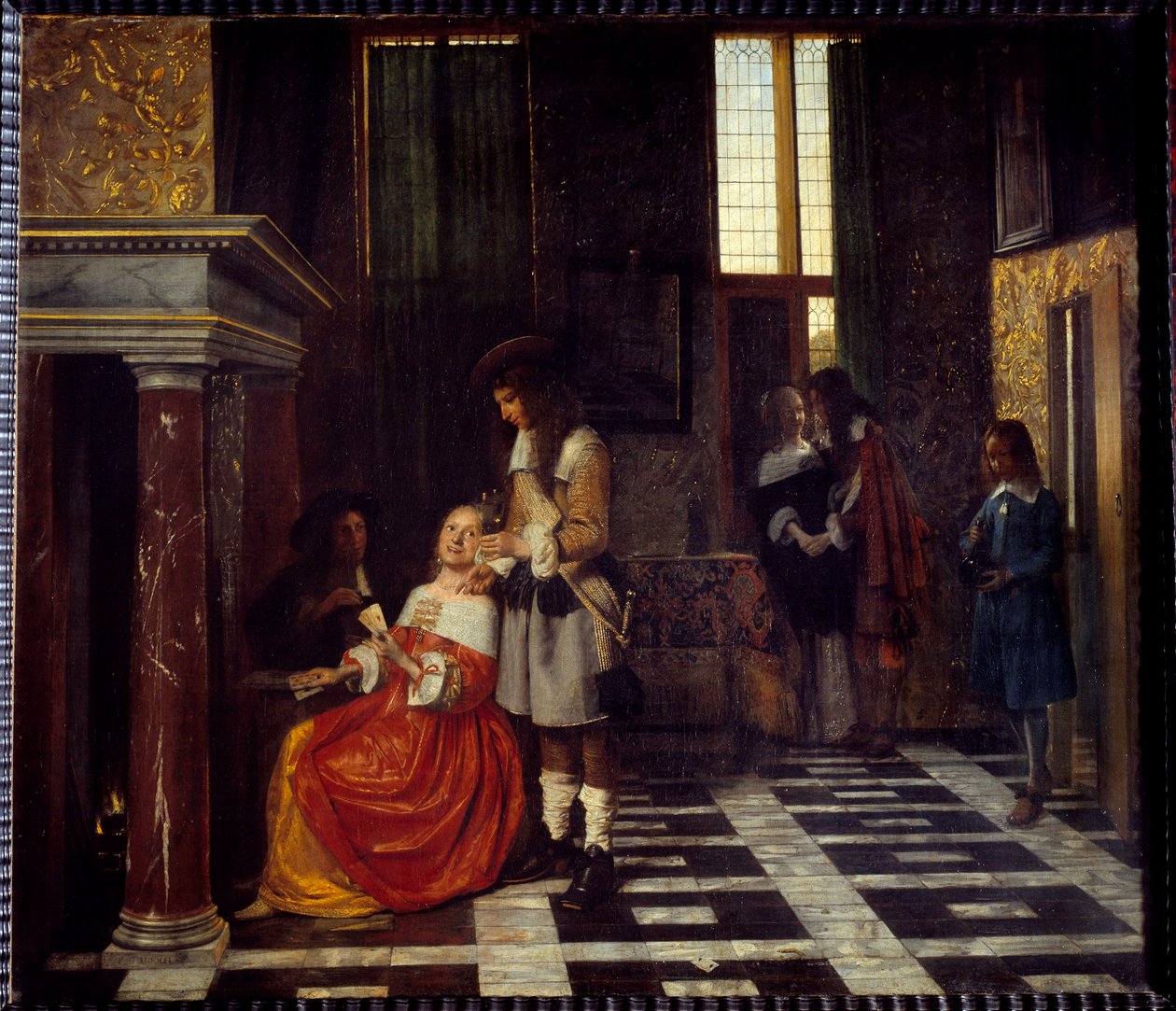 A kártyajátékosok. Peter Hoogh (1629-1681) festménye Ec. Nagyzolás. alkotó: Pieter de Hooch