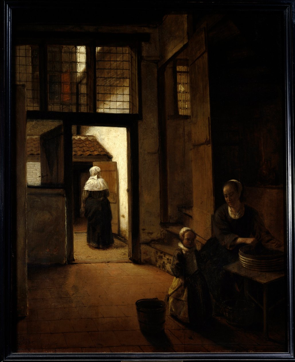 Kilátás egy holland ház hátsó udvarára Peter de Hooch (1629-1681) festménye (ec.flam.) 17. század V. 0,6x0,49 m Párizs, Louvre Múzeum alkotó: Pieter de Hooch