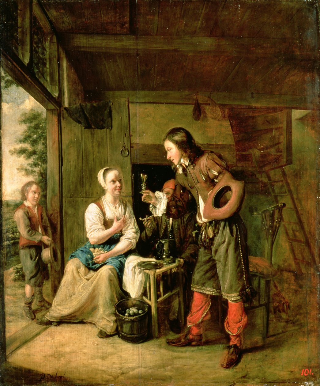 Harcos és szolga, 1653 alkotó: Pieter de Hooch