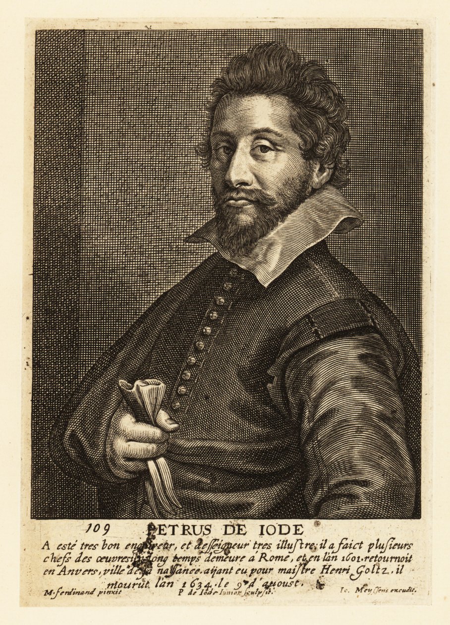 Idősebb Pieter de Jode flamand nyomdász, rajzoló, kiadó és festő portréja alkotó: Pieter de II Jode