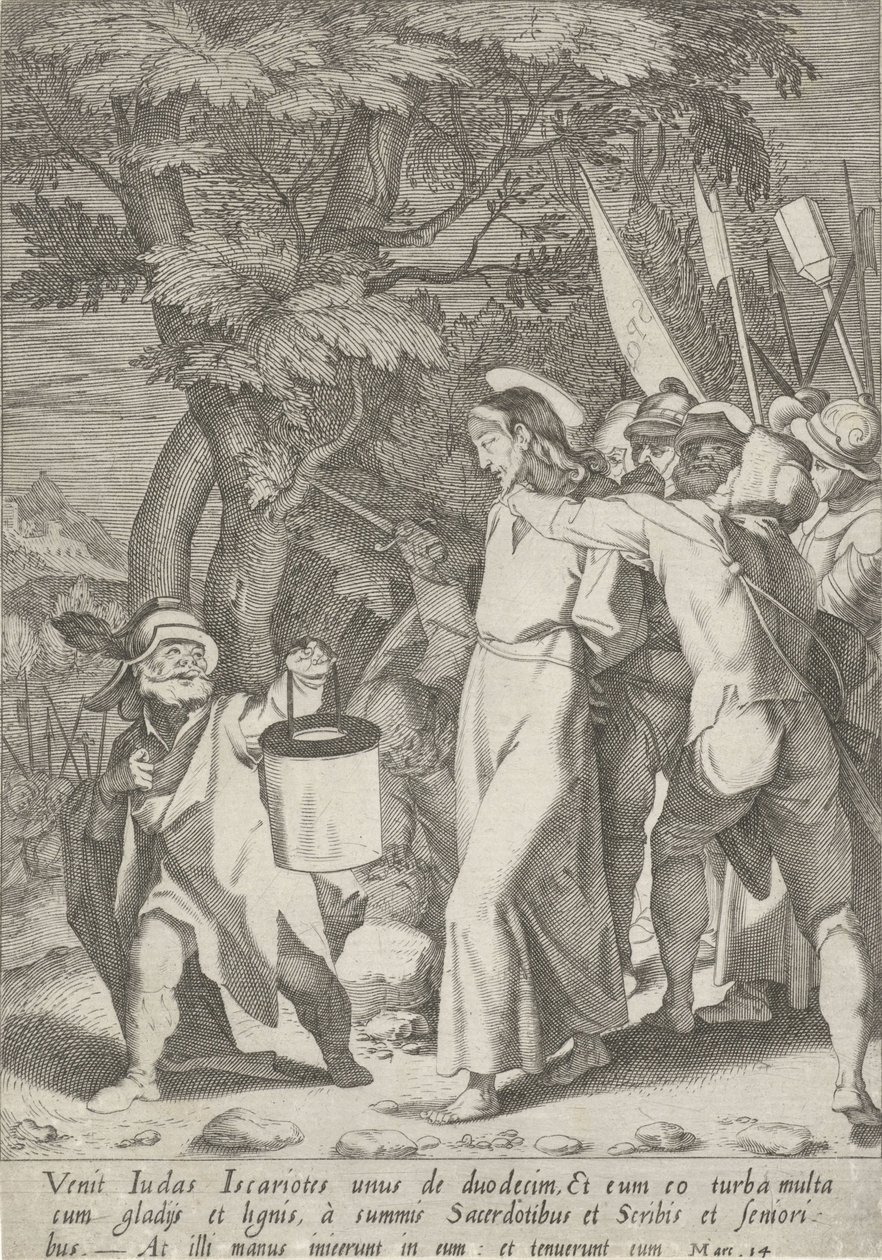 Gevangenneming van Christus Passie van Christus (sorozat címe) Passió és feltámadás (sorozat címe) alkotó: Pieter de Jode (I)