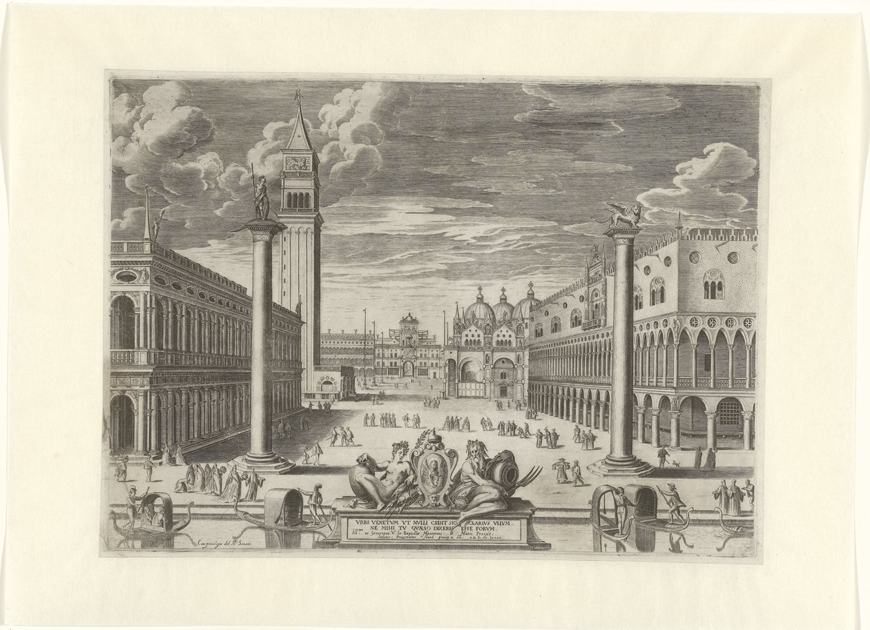 Kilátás a velencei Piazzettára, 1585 Vrbs Venetvm vt Nvlli (...) (cím a tárgyon) alkotó: Pieter de Jode (I)