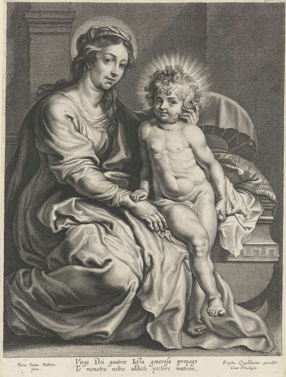 Mária Krisztus gyermekével a kiságyban alkotó: Pieter de Jode (I)