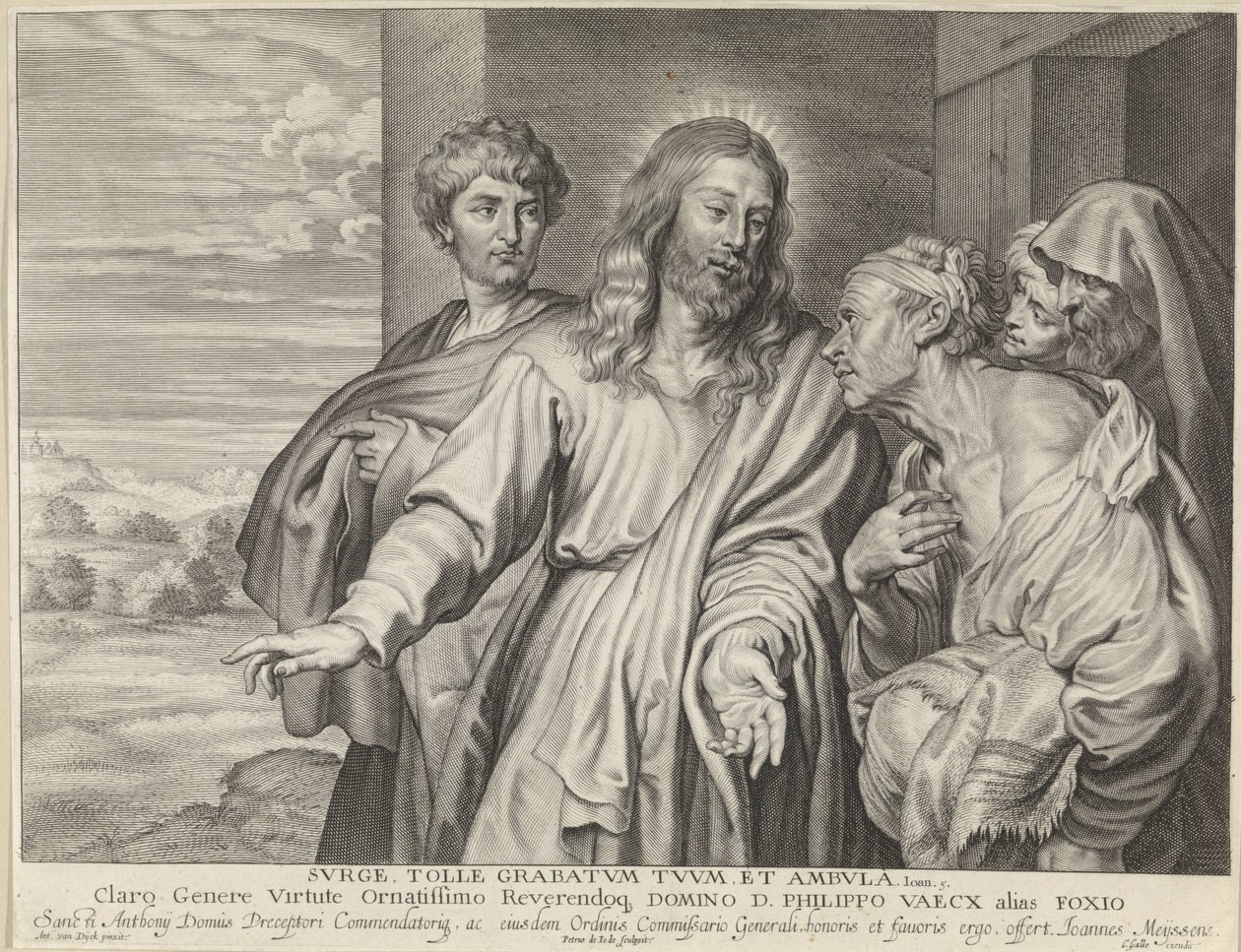 Krisztus meggyógyít egy bénát alkotó: Pieter de Jode (II)