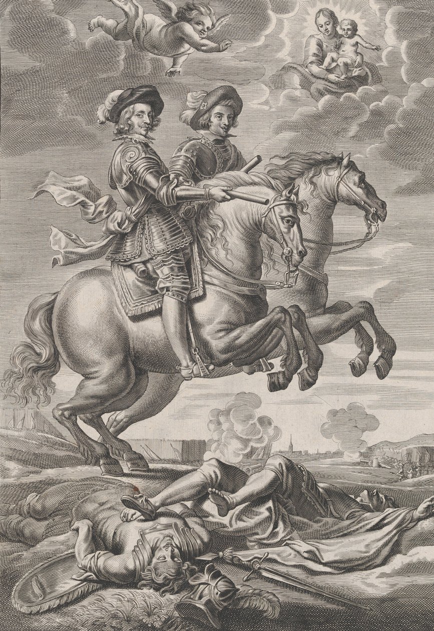10. tábla: A magyar király és Ferdinánd lóháton, Guillielmus Becanus Sere... című művéből, 1636. alkotó: Pieter de Jode II
