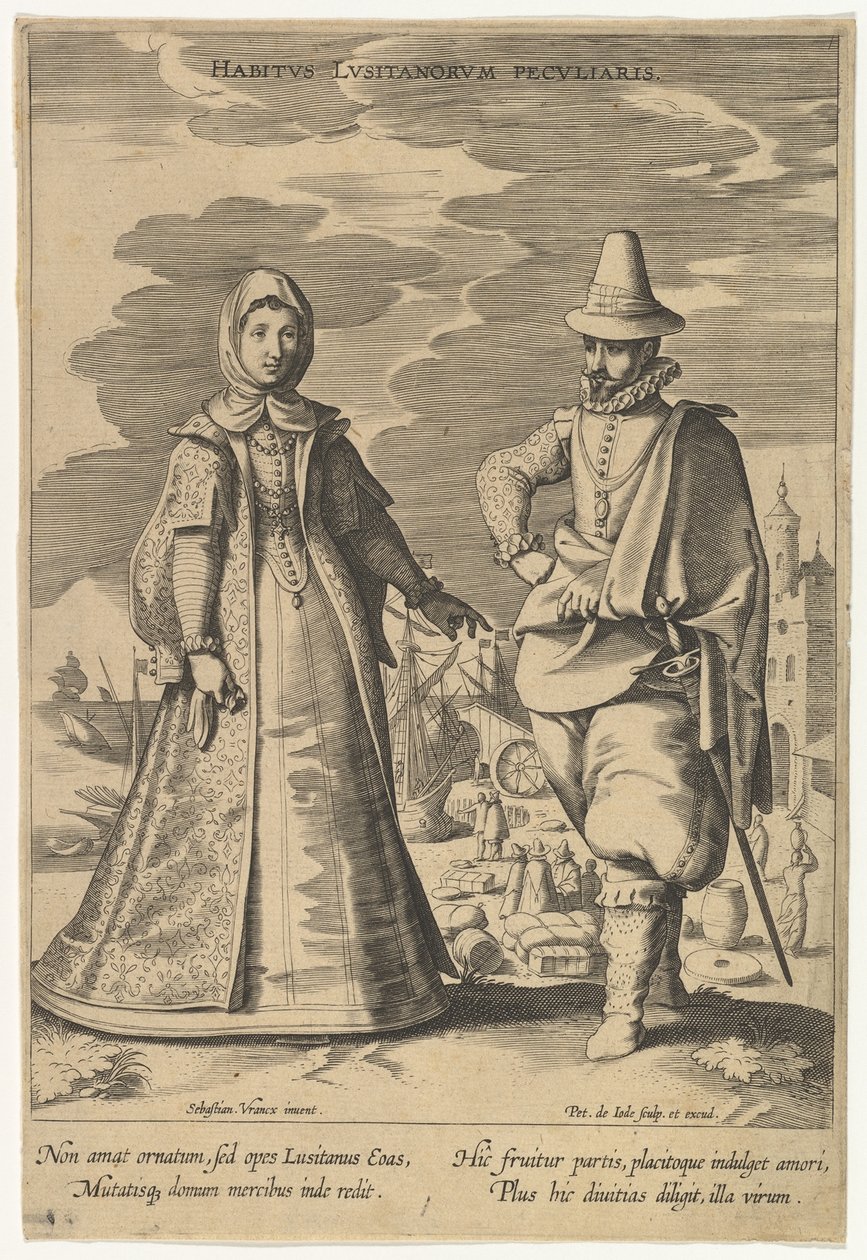 A portugálok különleges attitűdje, a Fashions of Different Nations.n.d. alkotó: Pieter de Jode I