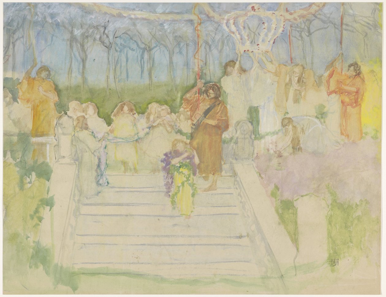 Tableau vivant Wilhelmina királynő 1901-es esküvője alkalmából alkotó: Pieter de Josselin