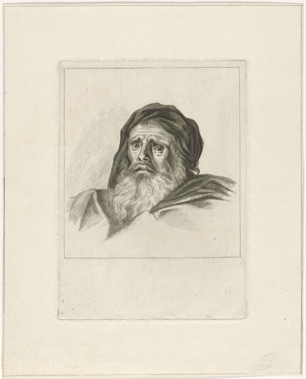 Egy szakállas férfi feje alkotó: Pieter de Mare