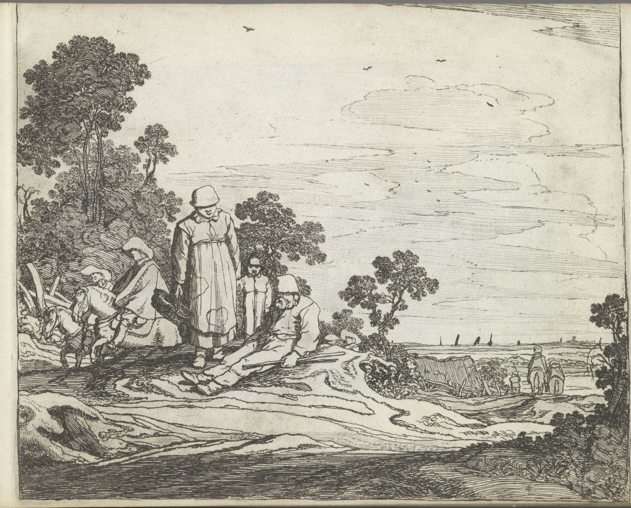 Táj lovasokkal Tájak figurákkal (sorozat címe) A természet tükre és a rajziskola (...) (sorozat címe) alkotó: Pieter de Molijn