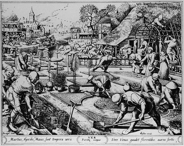 Tavasz, Visscher metszete alkotó: Pieter the Elder (after) Bruegel