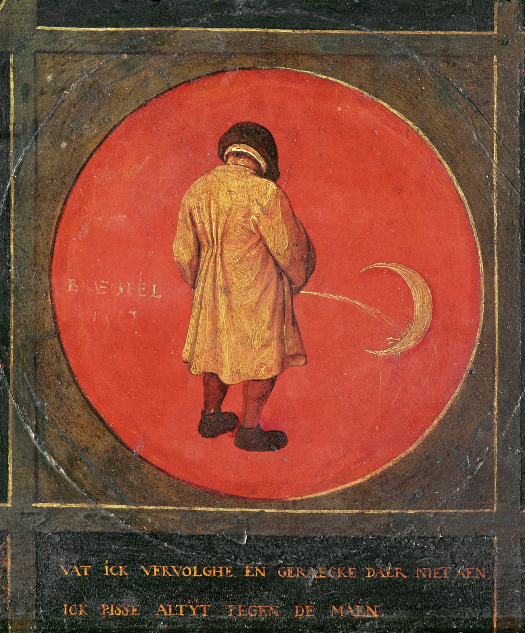 A tizenkét közmondás fatányérokon (festmény fára) alkotó: Pieter the Elder Bruegel