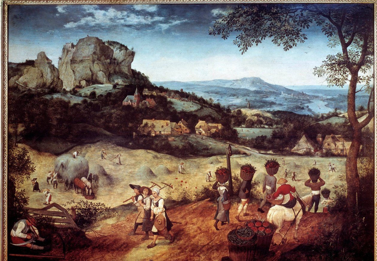 Hay Recolation festmény Pieter Bruegel (vagy Breugel vagy Brueghel vagy Breughel) idősebb (1525-1569) 16. századi Prága, Nemzeti Galéria alkotó: Pieter Bruegel the Elder