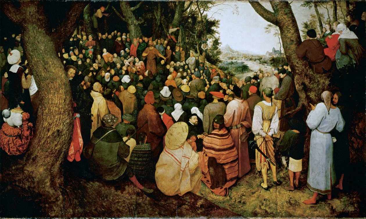 Keresztelő János prédikál (olaj, fa) alkotó: Pieter the Elder Bruegel