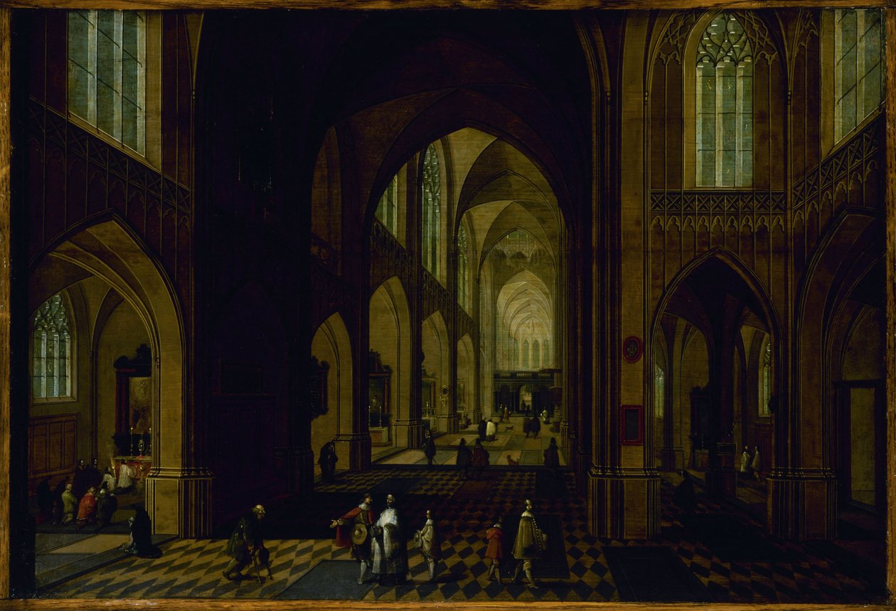 Templombelső, 1600 és 1661 között (olaj, fa) alkotó: Pieter the Elder Neefs
