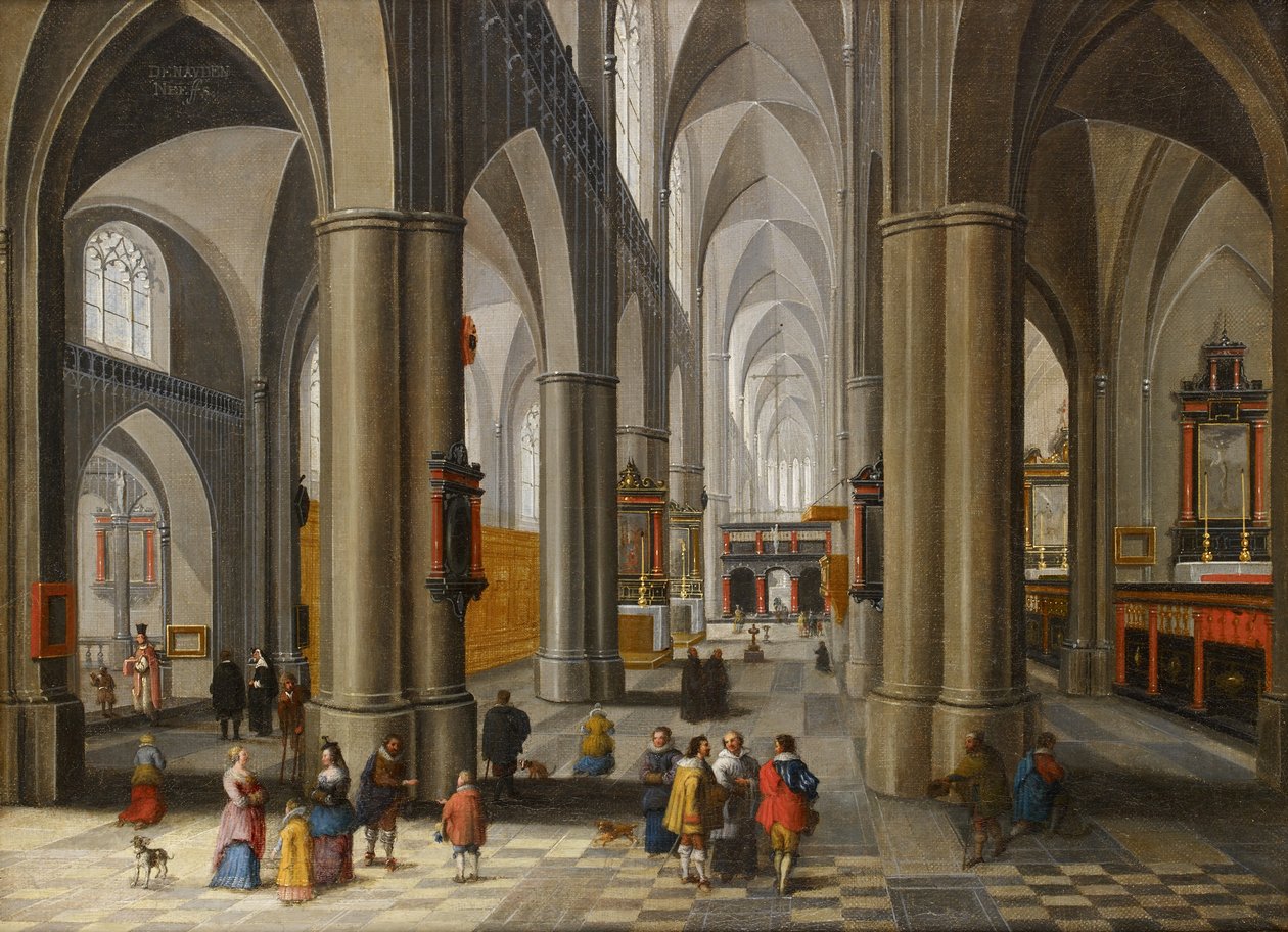 A székesegyház belseje figurákkal alkotó: Pieter the Elder Neefs