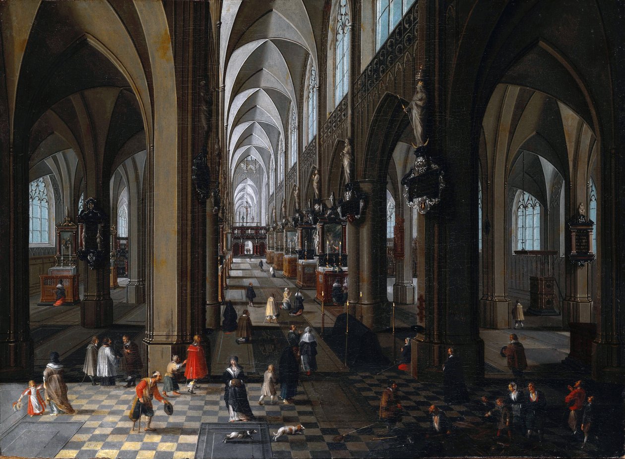 ""Az antwerpeni katedrális belső képe"" Pieter Neefs, az idősebb (vagy az idősebb) festménye (1578-1661) 1651 Indianapolis Művészeti Múzeum Indiana Egyesült Államok alkotó: Pieter the Elder Neefs