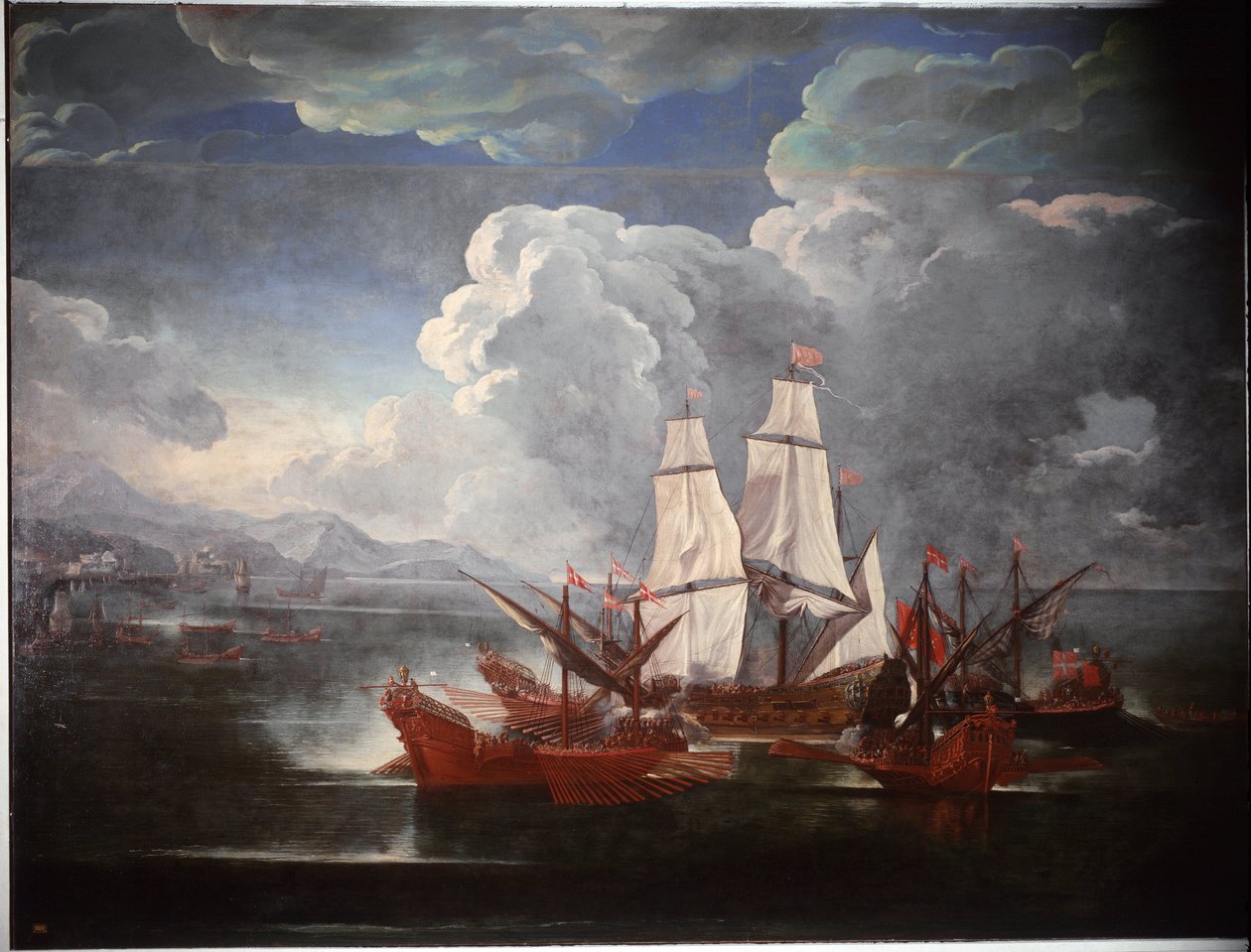 Csatahajó (festmény alkotó: Pieter the Younger Mulier