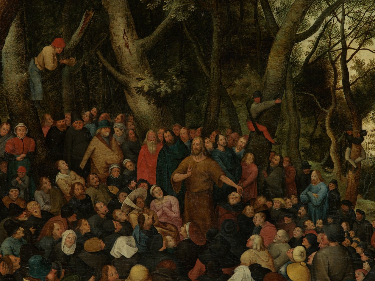 Részlet: Szent János prédikál a tömegnek (olaj a táblán) alkotó: Pieter the Younger (after) Brueghel