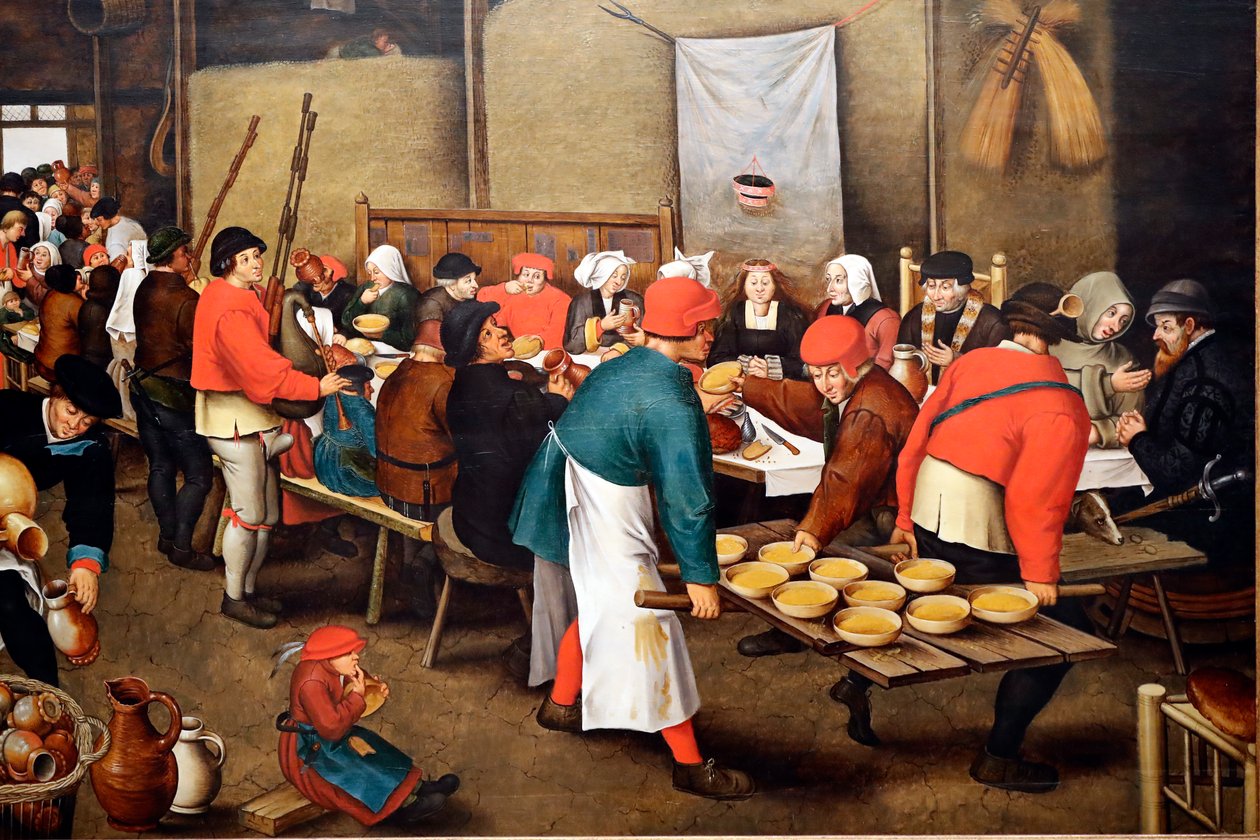 Evora Múzeum. Brueghel, Pieter az ifjabb (1564-1638 körül). Esküvői lakoma (vagy paraszti esküvő) alkotó: Pieter the Younger Brueghel