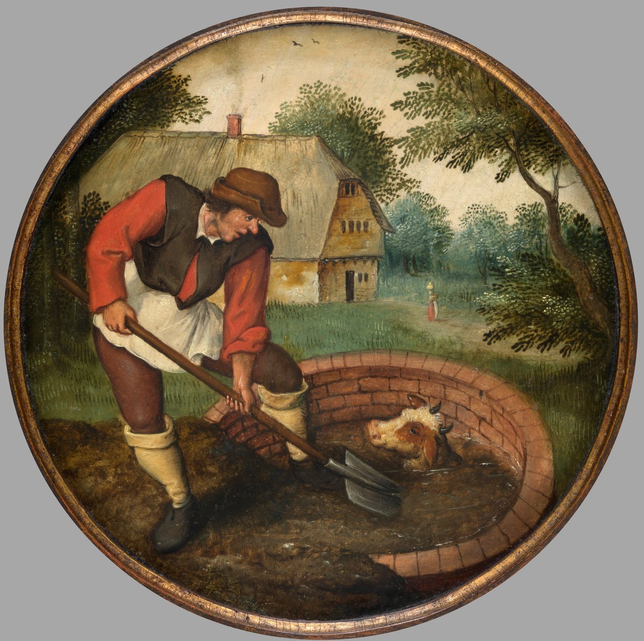 Túl késő a kutat kitölteni, miután a borjú megfulladt, 1594 körül (olaj a panelen) alkotó: Pieter the Younger Brueghel