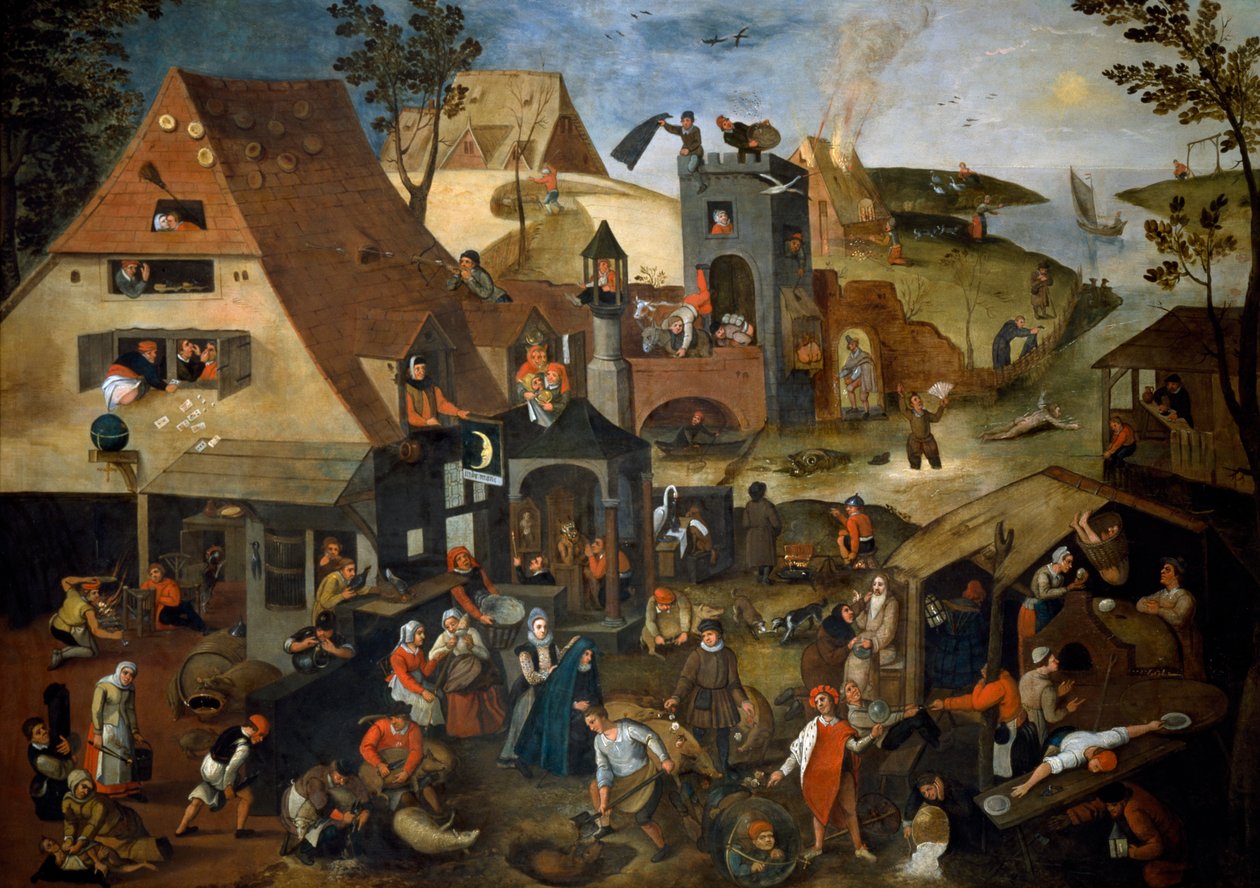 Holland Példabeszédek, 1559 körül (olaj, tábla) alkotó: Pieter the Younger Brueghel