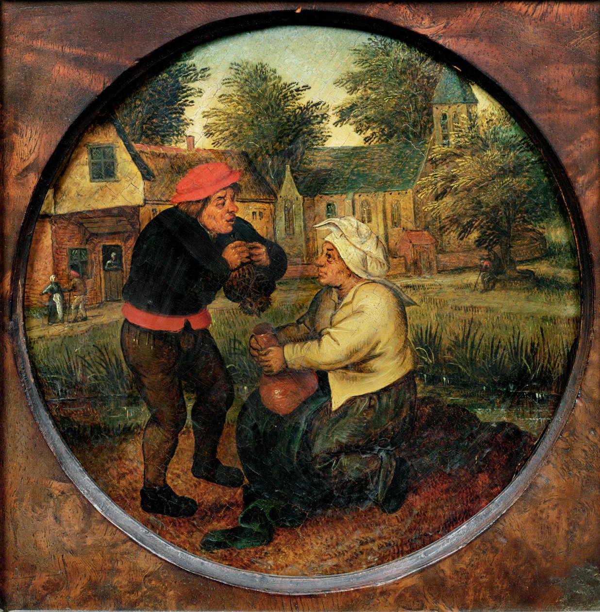 Nem azonosított közmondás (festmény fára) alkotó: Pieter the Younger Brueghel