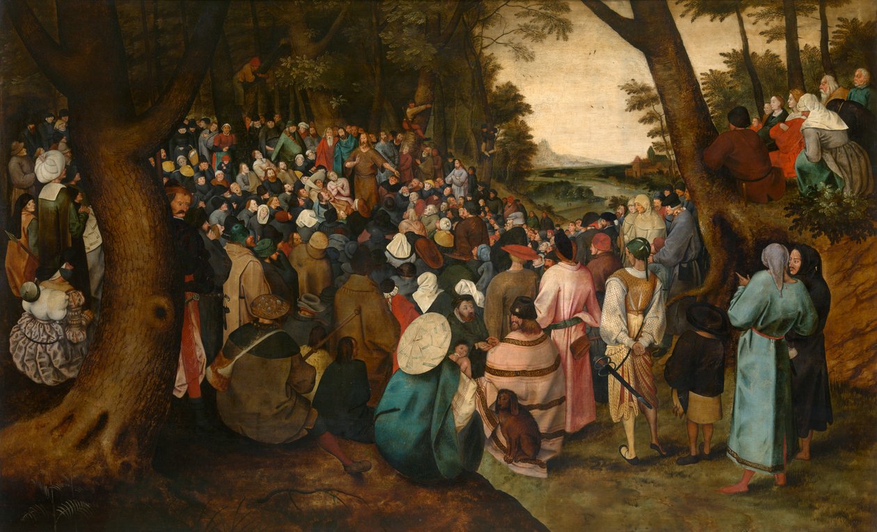 Keresztelő Szent János prédikál (olaj) alkotó: Pieter the Younger Brueghel