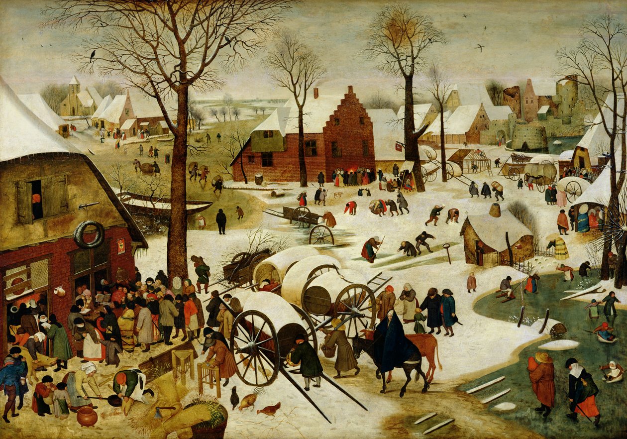 A betlehemi népszámlálás (olaj, tábla) alkotó: Pieter the Younger Brueghel