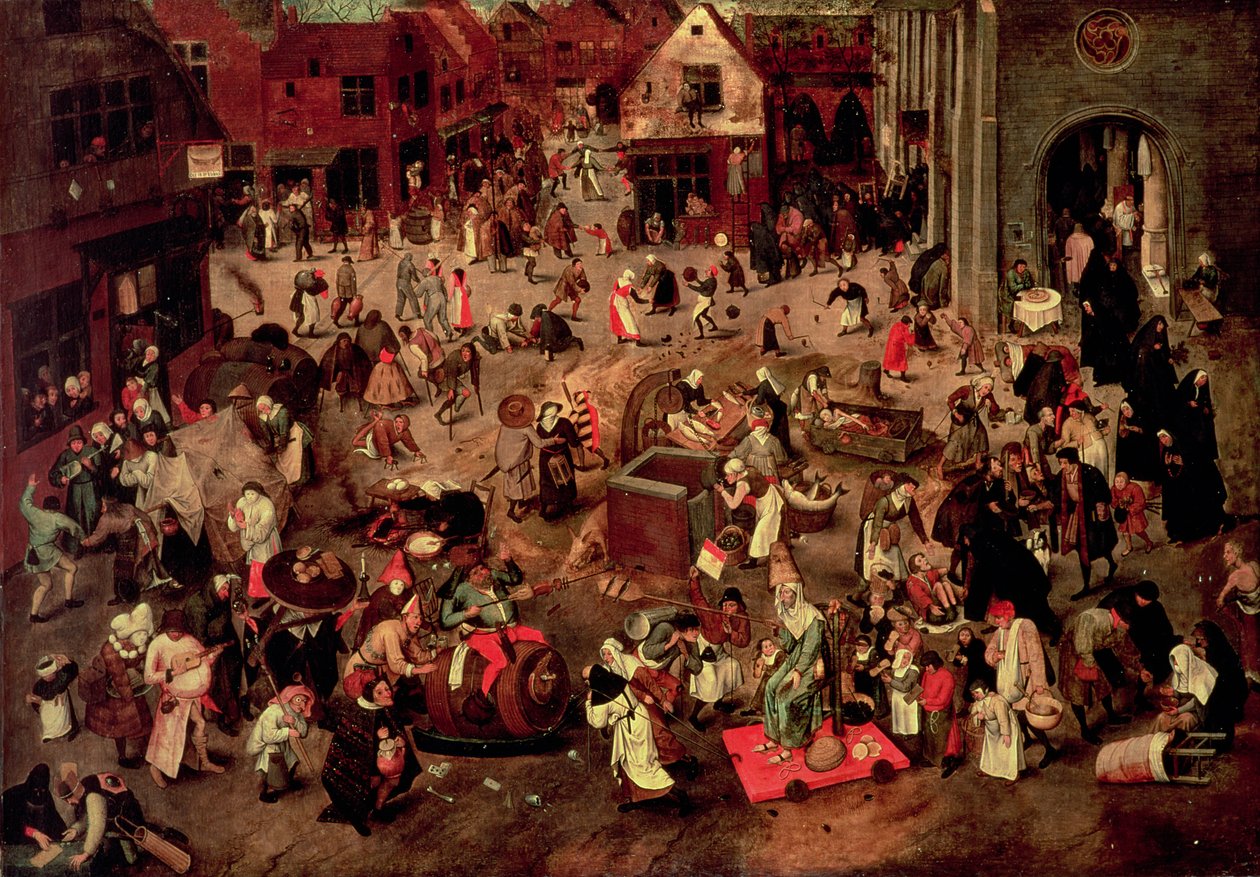 A Careme és a Mardi-Gras összecsapása alkotó: Pieter the Younger Brueghel