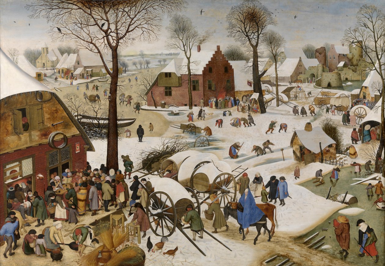 A betlehemi népszámlálás (olaj, tábla) alkotó: Pieter the Younger Brueghel