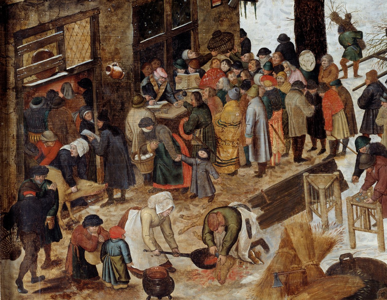 A fillér vagy a Deombrement fizetése Betlehemi részlettel rendelkezik. Pieter le Jeune dit Brueghel d