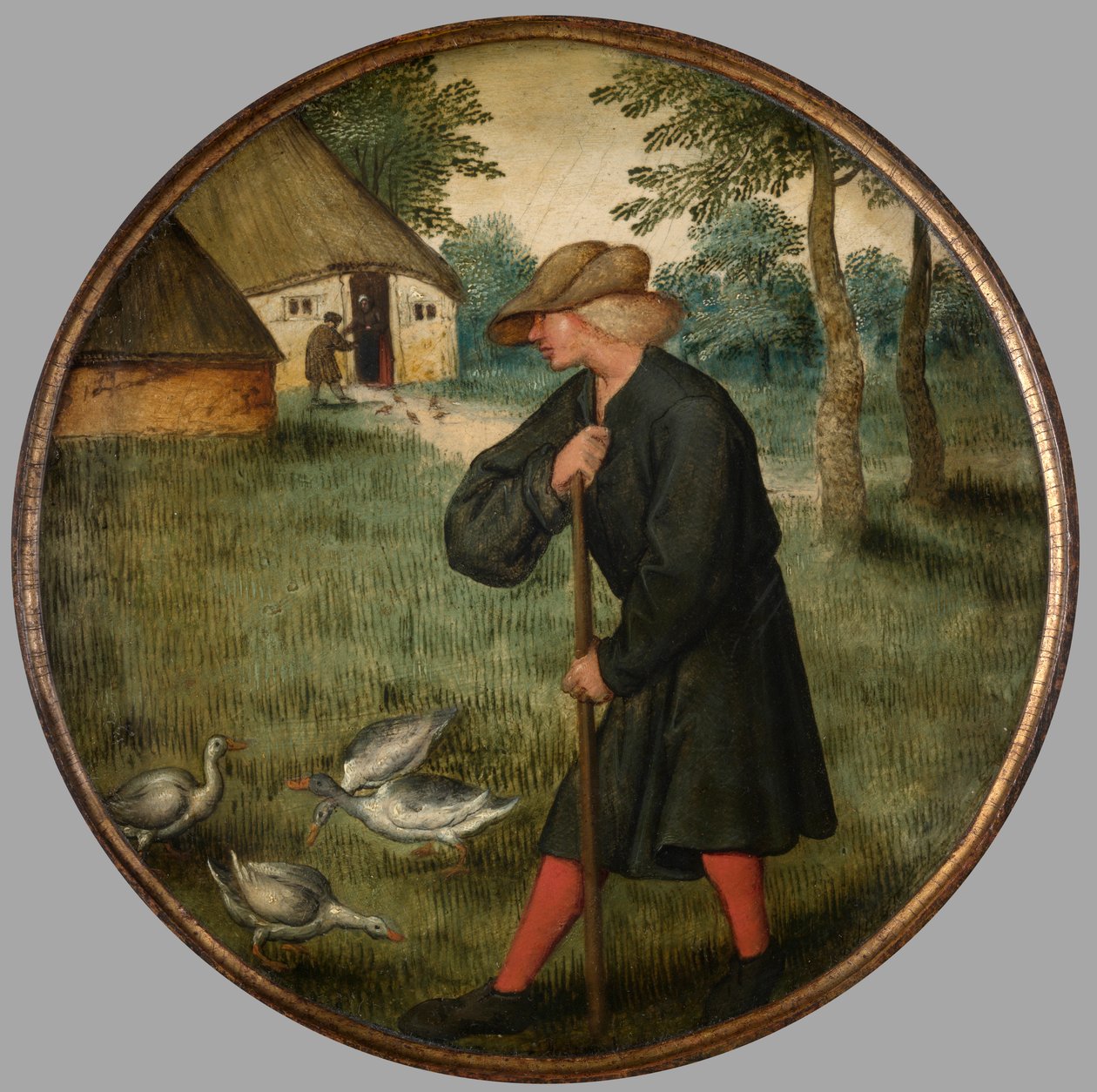 Ki tudja, miért járnak a libák mezítláb?, 1594 körül (olaj a panelen) alkotó: Pieter the Younger Brueghel