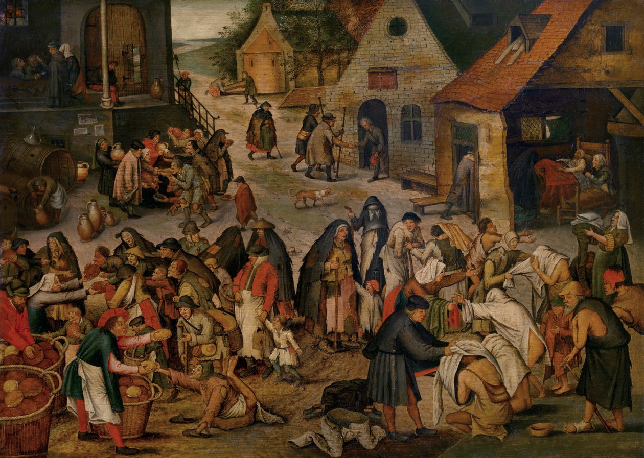 Az irgalmasság művei (olaj a táblán) alkotó: Pieter the Younger Brueghel