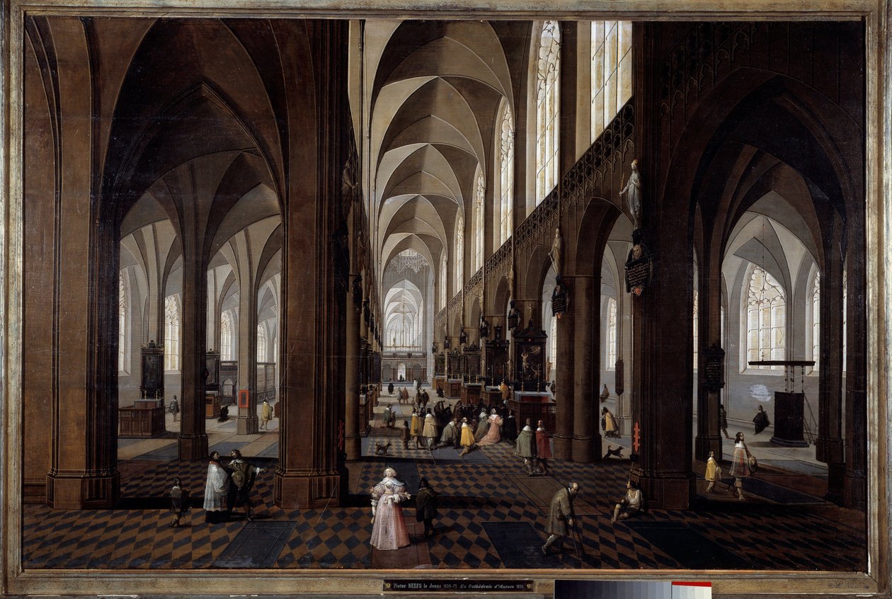 Az antwerpeni székesegyház belső képe Pieter Neefs the Jeune festménye (1620-1675) alkotó: Pieter the Younger Neefs
